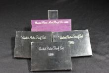 4 - U.S. Proof Sets 1980, 1981, 1982, and 1989; 4xBid