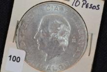 1956 Mexican Ten Peso .900 Silver