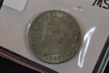 1883 V Nickel w/o Cents; MS