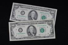 2 -1990 Philadelphia One Hundred Dollar Bills; Unc.; 2xBid