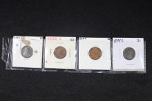 Group of 4 Wheat Pennies 1913-D, 1920-S, 1932-D, and 1944-S; All Unc.