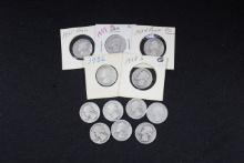 12 - 1930s Washington Silver Quarters; 12xBid