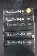 5 - U.S. Mint Proof Sets including 1972-1976; 5xBid