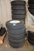1 Lot of 14 Advance 235/85 R16 14-Ply Tires w/White Wheels