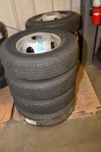 1 Lot of 8 Contender 10-Ply 235/80 R16 Tires w/Dual Wheels