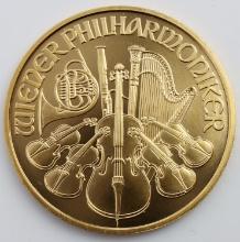 999 FINE GOLD AUSTRIA PHILHARMONIC 1 OZT COIN