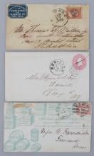 3 CIVIL WAR POSTAL COVERS ENVELOPES WITH STAMPS