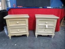 PAIR OF BASSETT COTTAGE STYLE NIGHT STANDS  26 X 16 X 28