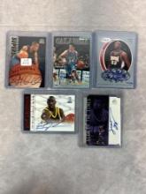 Lot of 5 NBA Autographed Cards including Stephon Marbury NM-Mint all have on card coa’s
