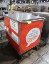stainless demo cart w/ space for pull-out cutting board