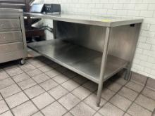 6ft Stainless Steel Table W/ Storage