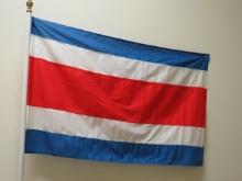 Flag of Costa Rica with Pole & Base