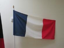 Flag of France with Pole & Base