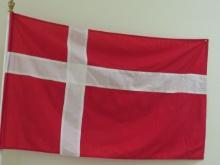 Flag of Denmark with Pole & Base