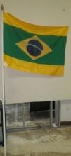 Flag of Brazil with Pole & Base