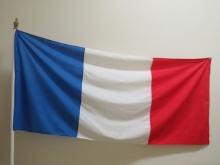 Flag of France with Pole & Base