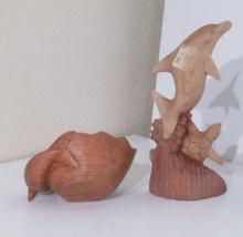 Wood Dolphin carvings 12"x6"