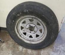 15" 5 lug trailer rim with tire