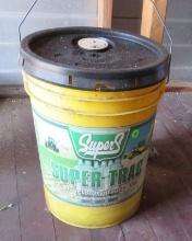 hydraulic fluid in 5 gal pail approximately 1/2 full
