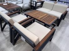 Belvedere a 4 Piece Outdoor Patio Furinture Set with a 2 Seater Sofa, (2) Arm Side Chairs and Teak T