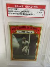 Roberto Clemente Pirates 1972 Topps World Series Game 4 #226 graded PAAS EX-MT 6