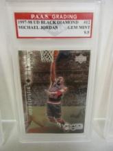 Michael Jordan Chicago Bulls 1997-98 UD Black Diamond #12 graded PAAS Gem MInt 9.5