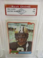 Archie Manning New Orleans Saints 1981 Topps #158 graded NM 7