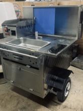 New York City Street Cart Towable Hot Dog Cart - works on propane, insulated ice bin for cold drinks