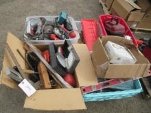 ASSORTED POWER & HAND TOOLS, INCLUDING SAWS, DRILLS, CLAMPS & MEASURING TOOLS