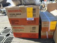 (2) BOXES OF UNICATCH 15 DEGREE 2 3/8'' X .113'' SMOOTH SHANK DIAMOND POINT COILS & (2) BOXES OF 16
