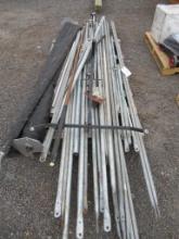 7' 7'' LONG DEBRIS COVER W/ ROLLER...& APPROX (31) ASSORTED LENGTH POLES...