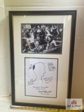 John F. Kennedy Hand Drawn & Signed Bullet Wounds Sketch By Phys