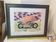 Will White "Hog Riding A Hog" Painting