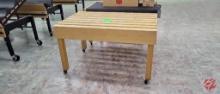 CMS Oak Produce Tables W/ Casters Approx: 48"
