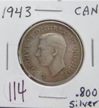 1943- Canada Silver Half Dollar