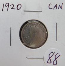 1920- Canada Silver Dime