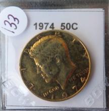 1974- Gold Platted Kennedy Half