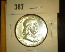 1957 D Franklin Half Dollar, Almost Uncirculated.