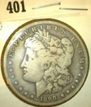 1890 O Morgan Silver Dollar, VG.