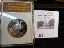 1992 S Proof Columbus Commemorative Half Dollar, slabbed by OZMAN911 on Whatnot as a P Mint.