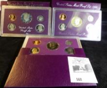 1987 S, 88 S, & 89 S U.S. Proof Sets in original boxes as issued.