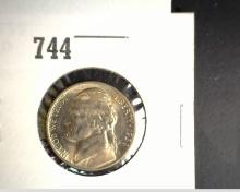 1938 D Jefferson Nickel, Brilliant Uncirculated.