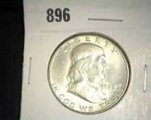 1948 D Franklin Half Dollar, Almost Uncirculated.