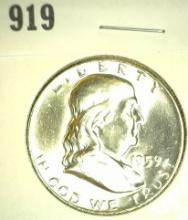 1959 P Franklin Half Dollar, Brilliant Uncirculated.