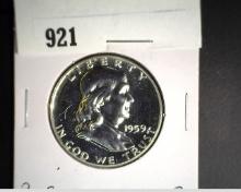 1959 P Silver Proof Franklin Half Dollar.