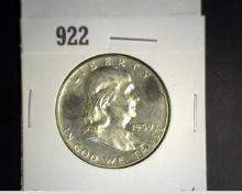 1959 P Silver Proof Franklin Half Dollar.