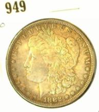 1882 O Morgan Silver Dollar toned AU.