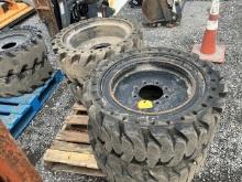 (4) Used Solid Steer Tires