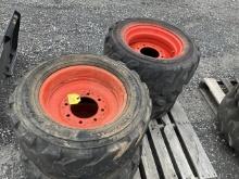(4) Used 10x16.5 Solid Skid Steer Tires