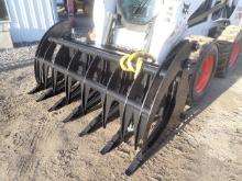 Wildcat 74" Heavy Duty Skid Steer Root Rake Grapple